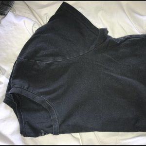 Charcoal colored gap tee